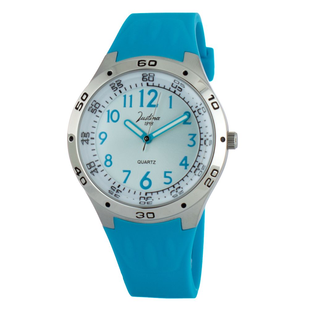 JUSTINA Blue Rubber Wristwatch