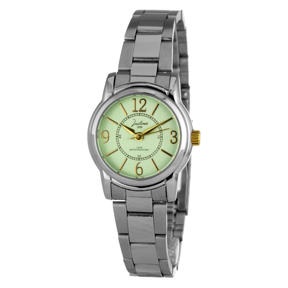 JUSTINA Silberne Edelstahl-Dresswatch