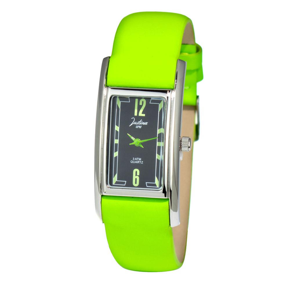 JUSTINA Two-Tone Leather Dress Watch