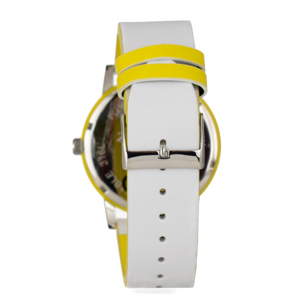 PERTEGAZ Weiße Lederkleid-Uhr