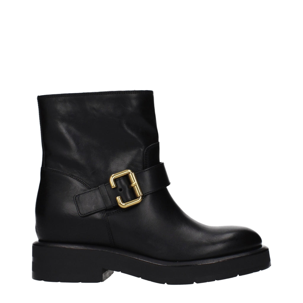 Chloé Schwarze Leder-Stiefeletten