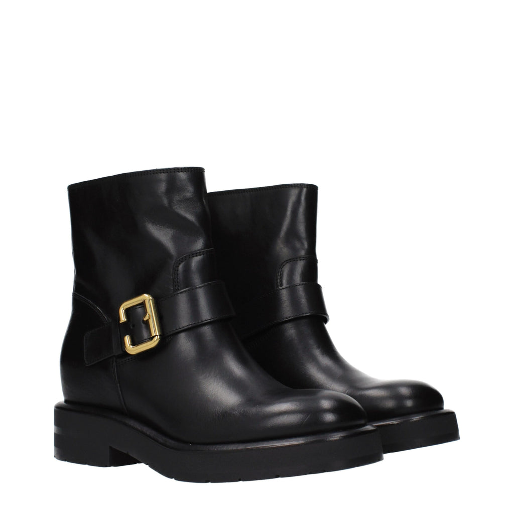 Chloé Schwarze Leder-Stiefeletten