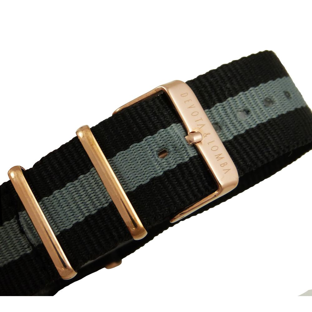 DEVOTA & LOMBA Schwarze Nylon-Sportuhr