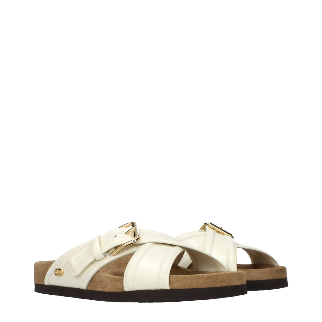 Valentino Garavani Beige Leder-Slipper