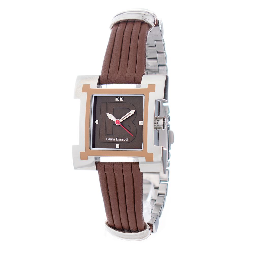Laura Biagiotti Brown Leather-Lined Dress Watch