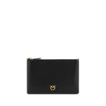 PINKO Schwarze Bos Taurus Kalbsleder Schultertasche