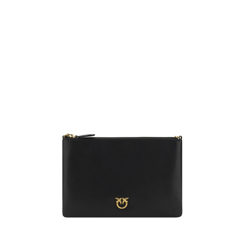 PINKO Schwarze Bos Taurus Kalbsleder Schultertasche