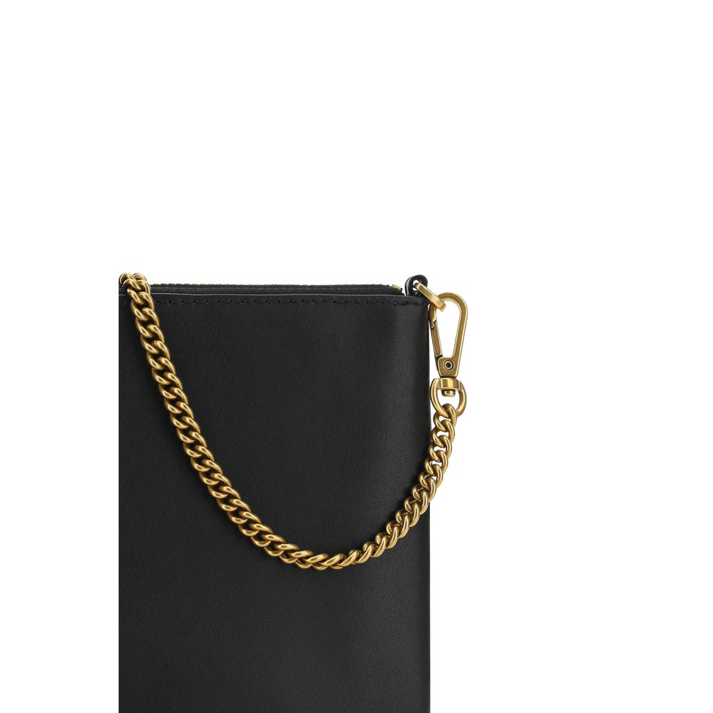 PINKO Schwarze Bos Taurus Kalbsleder Schultertasche