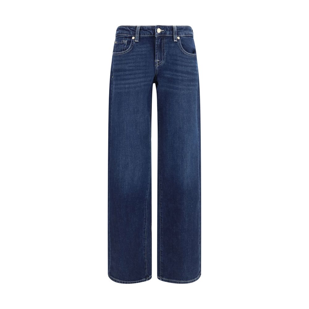 7FOR Blue Straight-Leg Cotton Jeans