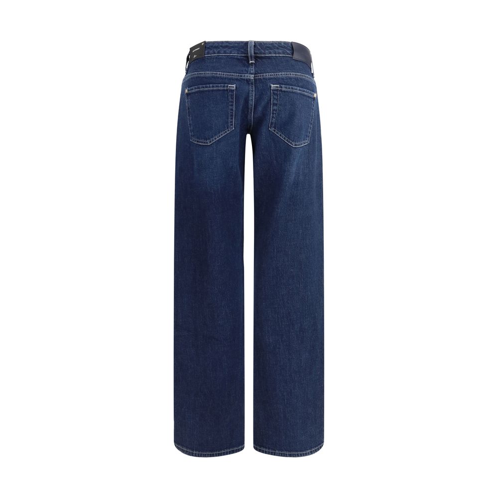 7FOR Blue Straight-Leg Cotton Jeans