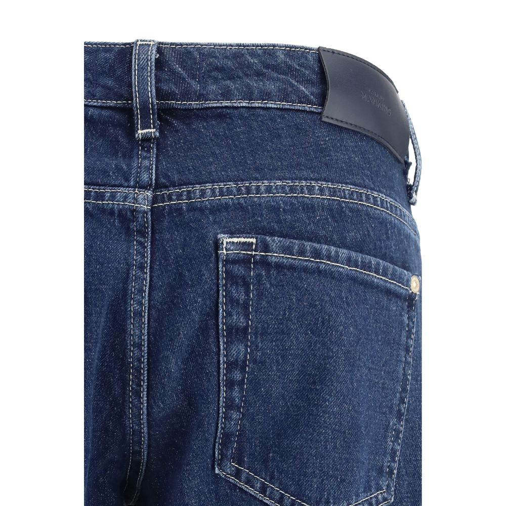 7FOR Blue Straight-Leg Cotton Jeans