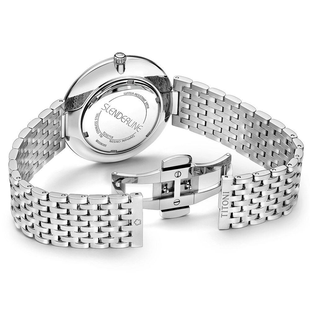 TITONI Graue Edelstahl-Kleideruhr