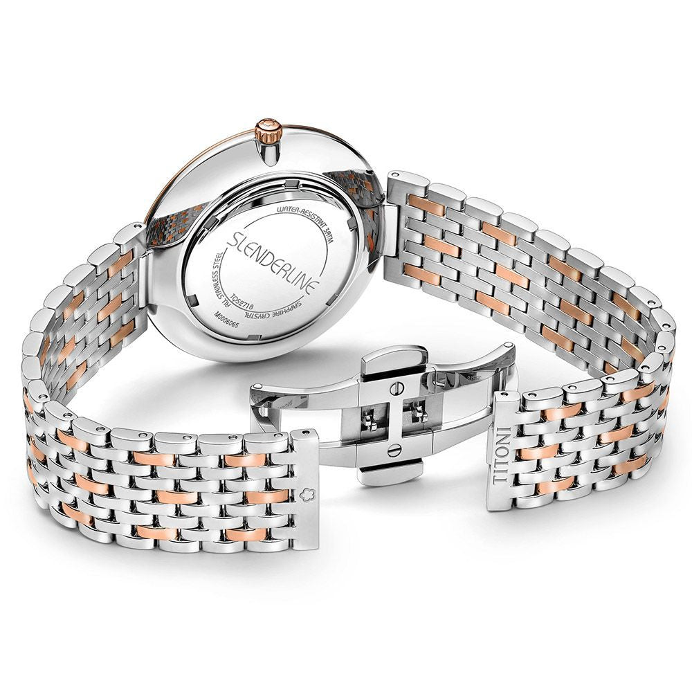 TITONI Graue Edelstahl-Kleideruhr