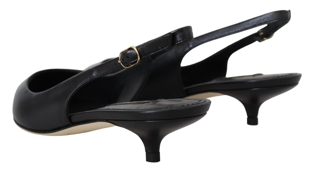 Dolce & Gabbana Schwarze Slingback-Pumps aus Leder