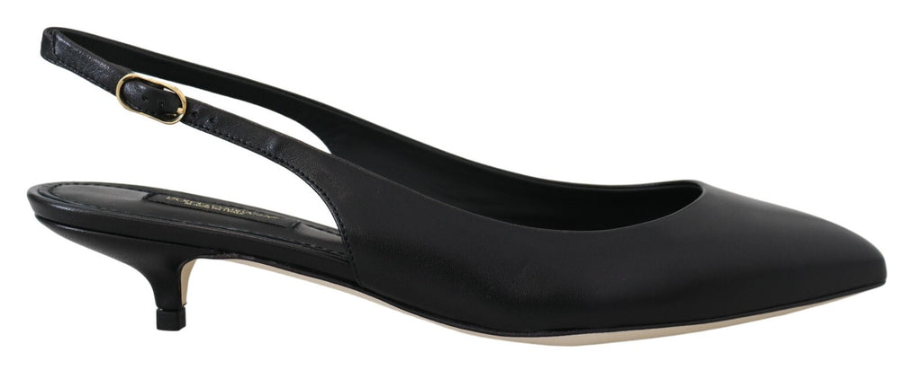 Dolce & Gabbana Schwarze Slingback-Pumps aus Leder