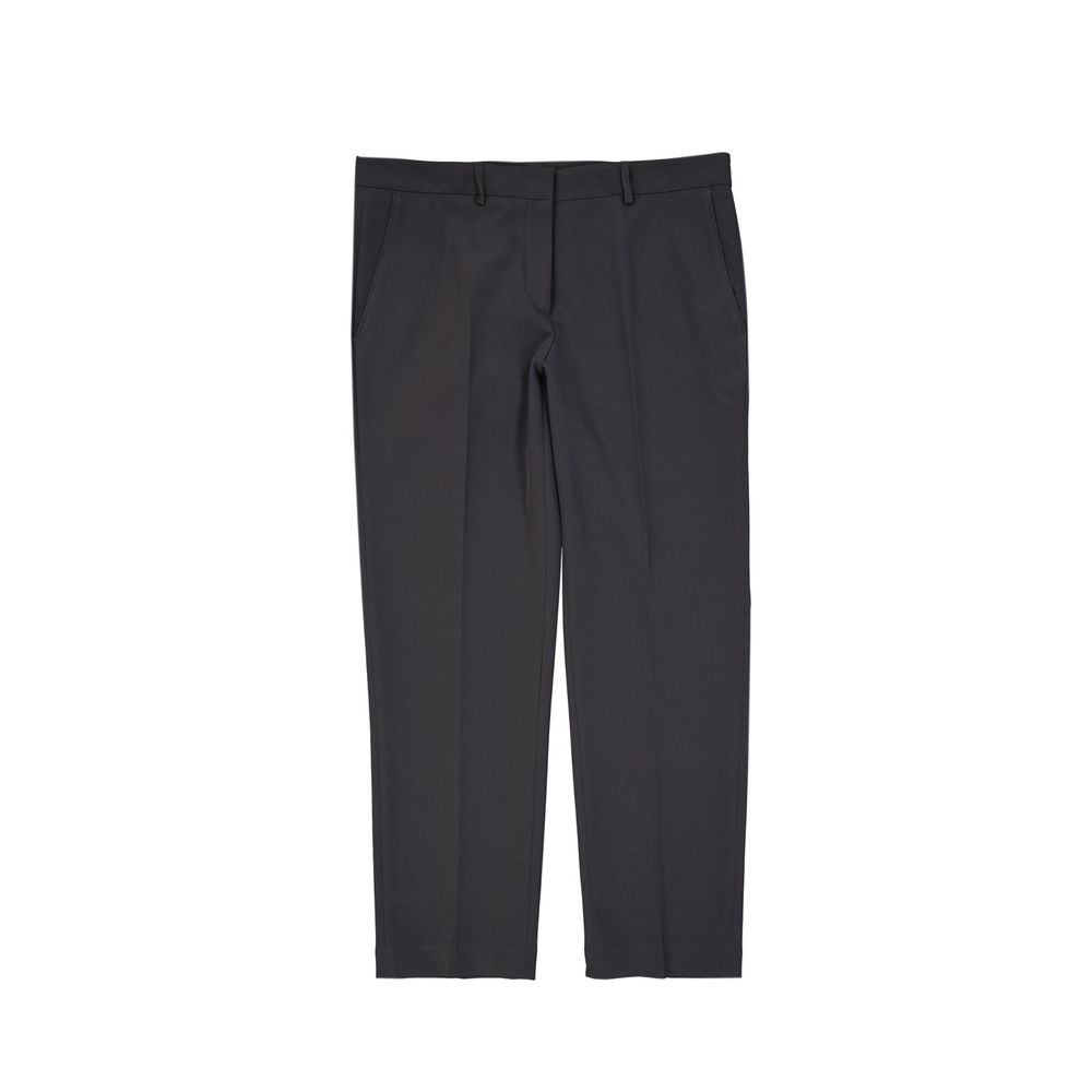BLANCA VITA Grey Cropped Trousers Made of Elastane