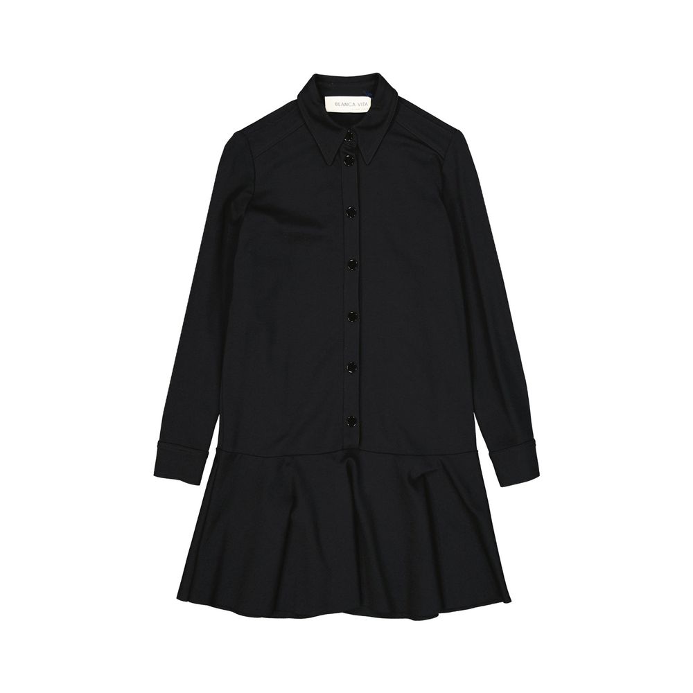 BLANCA VITA Schwarzes legeres Kleid aus Elasthan