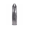 BLANCA VITA Silbernes Cocktailkleid aus Elasthan