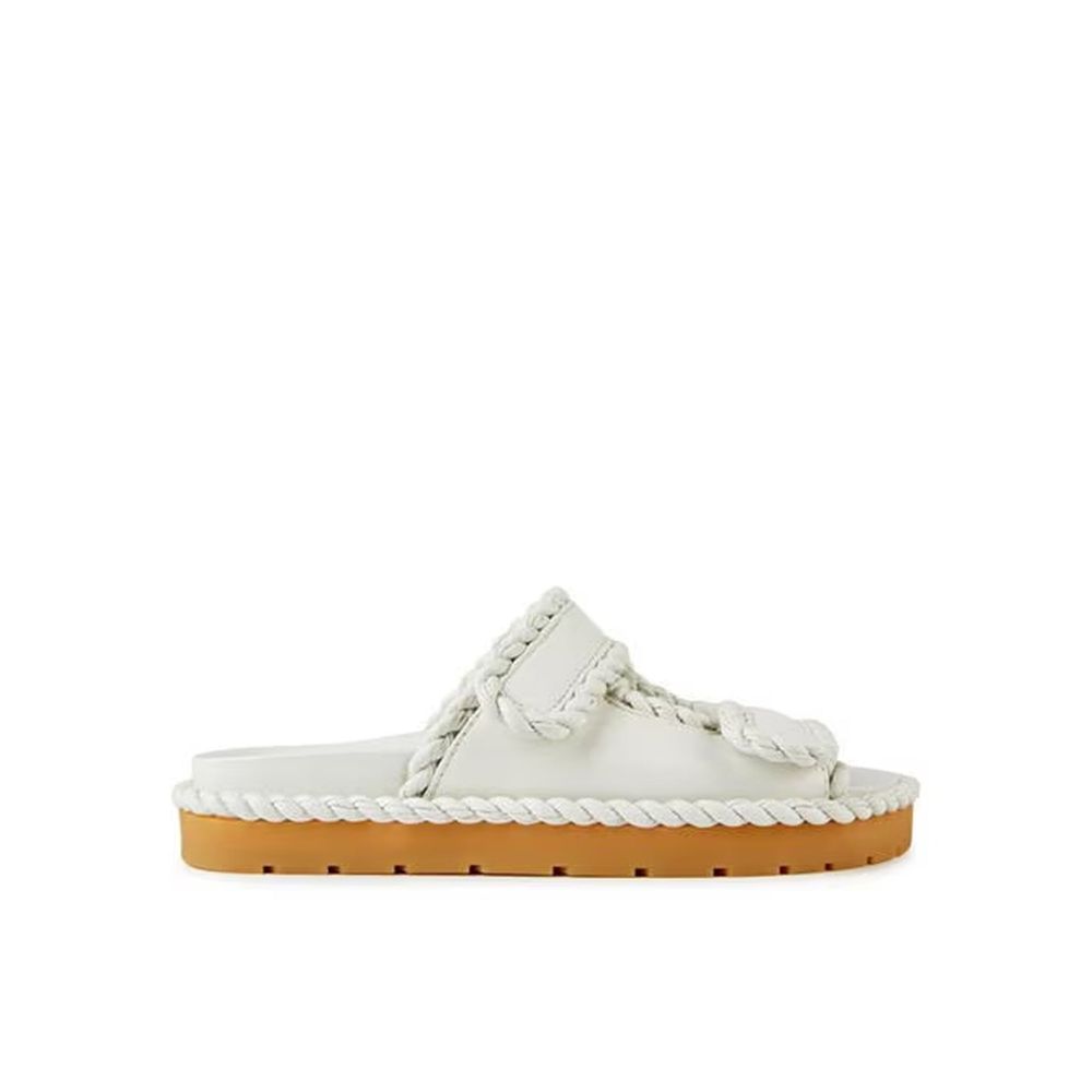 Bottega Veneta Weiße Sandalen aus Lammleder
