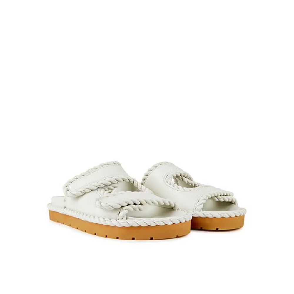 Bottega Veneta Weiße Sandalen aus Lammleder