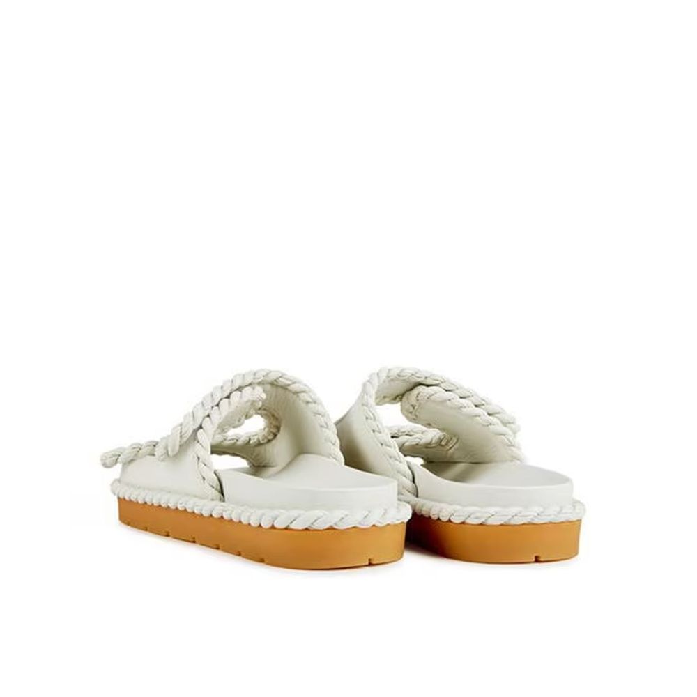 Bottega Veneta Weiße Sandalen aus Lammleder
