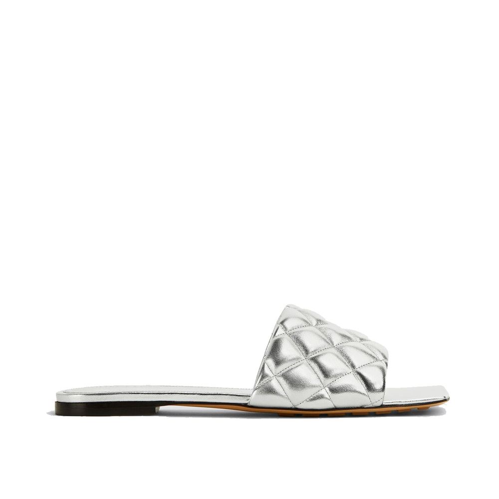 Bottega Veneta Calfskin Sandals in Silver