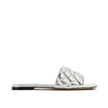 Bottega Veneta Calfskin Sandals in Silver