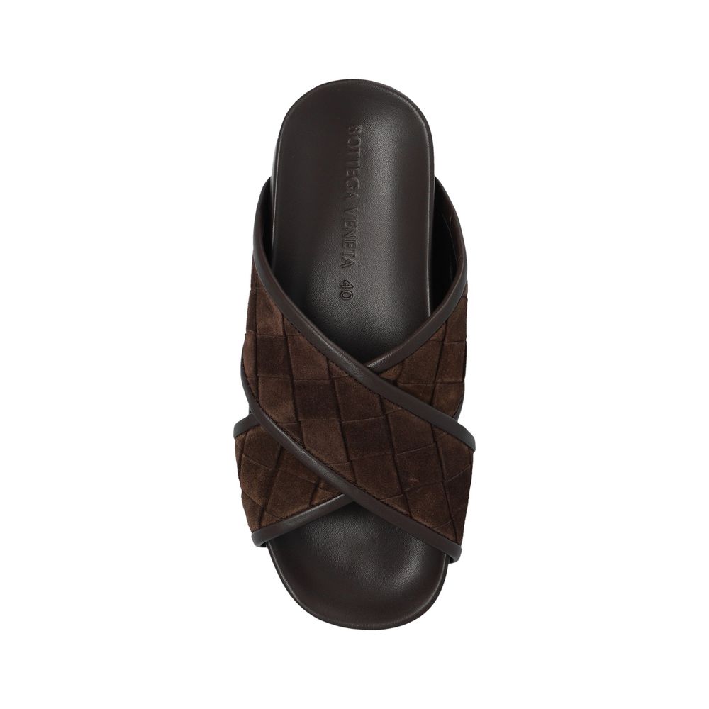 Bottega Veneta Brown Lambskin Sandals