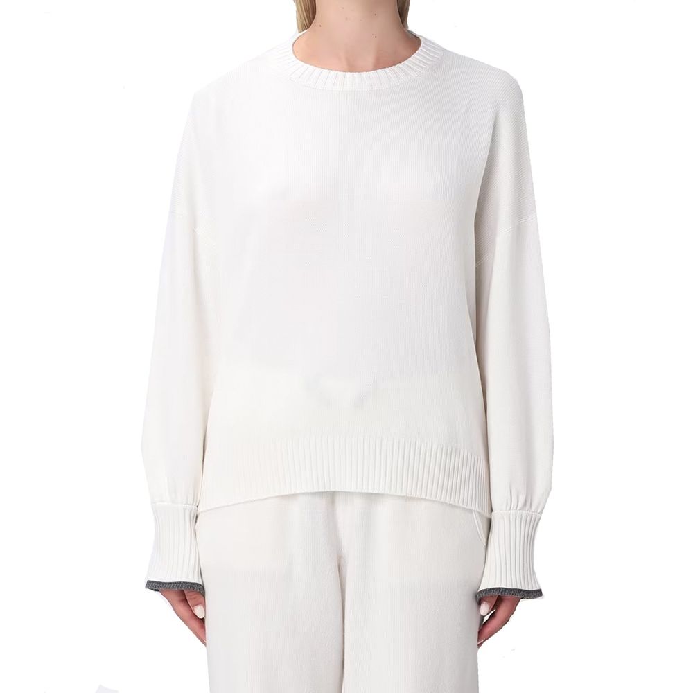 Brunello Cucinelli Weicher Kaschmirpullover in Weiß
