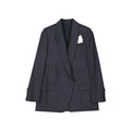 Brunello Cucinelli Blauer Sakko und Mantel aus reiner Schurwolle