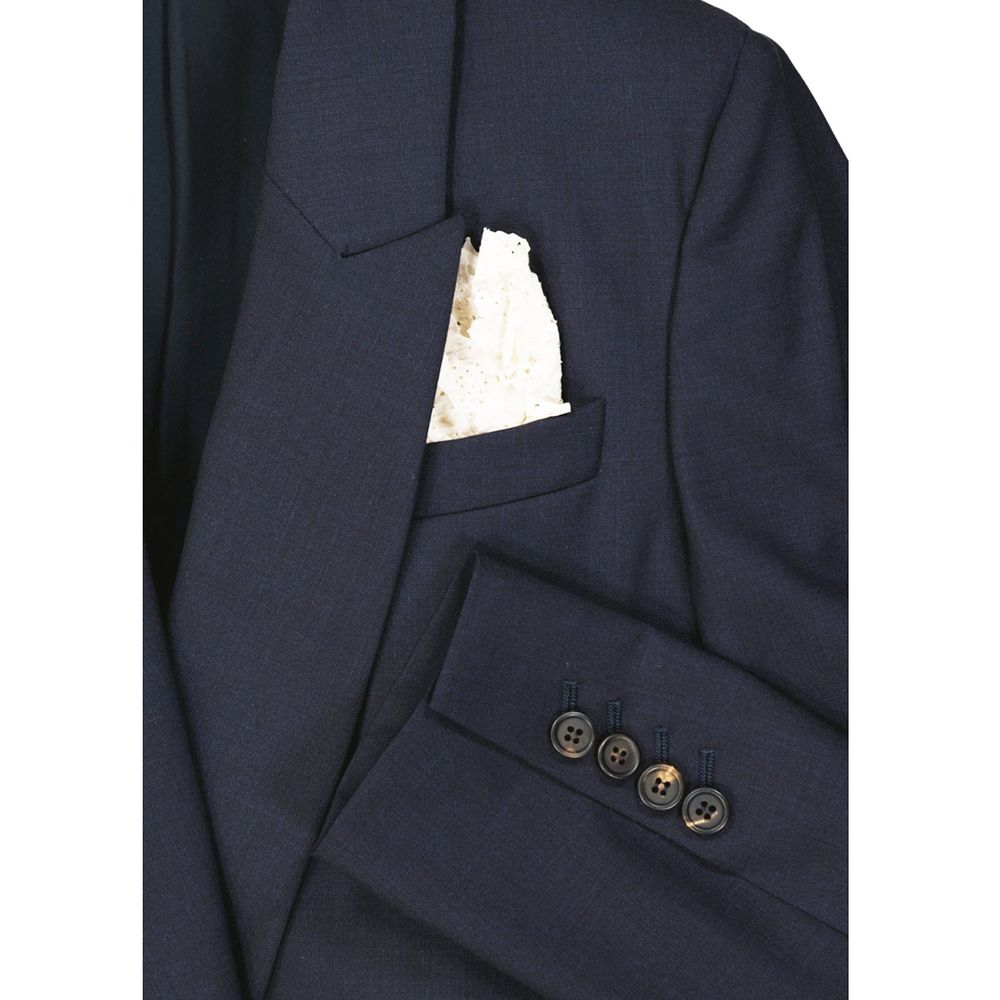 Brunello Cucinelli Blauer Sakko und Mantel aus reiner Schurwolle
