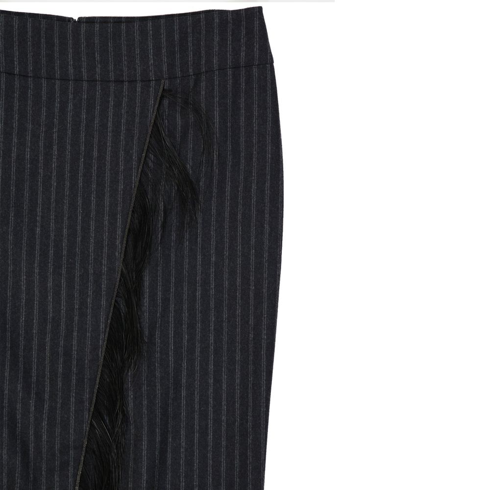 Brunello Cucinelli Grey Maxi Skirt in Pure Virgin Wool