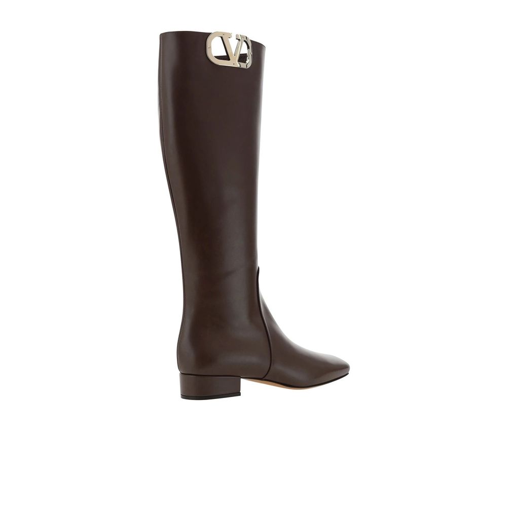 Valentino Garavani Brown Calf Leather Boots