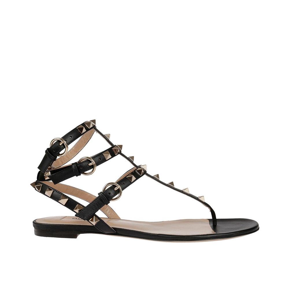 Valentino Garavani Sandalen aus schwarzem Kalbsleder