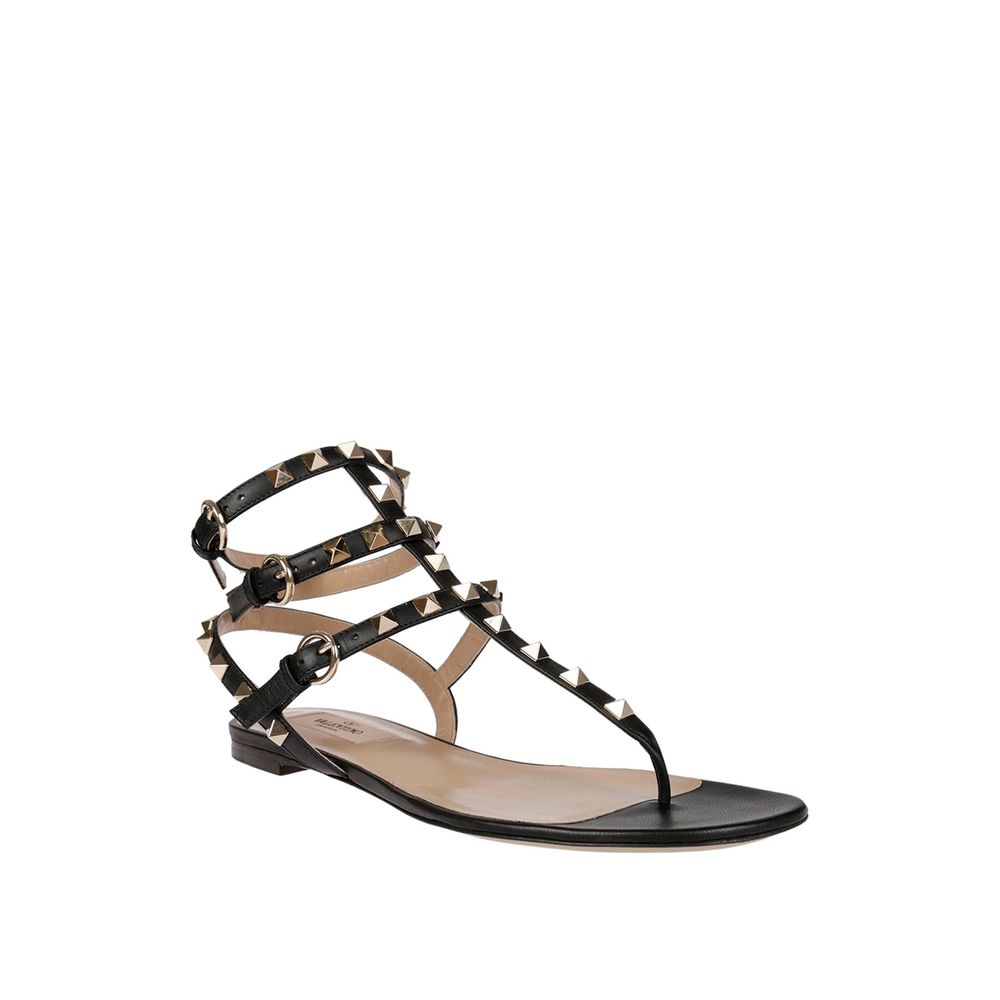 Valentino Garavani Sandalen aus schwarzem Kalbsleder