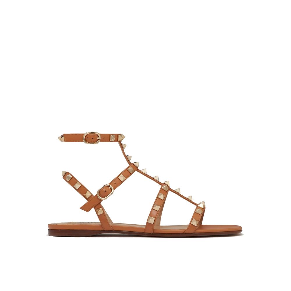 Valentino Garavani Brown Leather Strappy Sandals