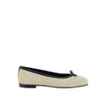 Manolo Blahnik Beige Raffia Ballerinas