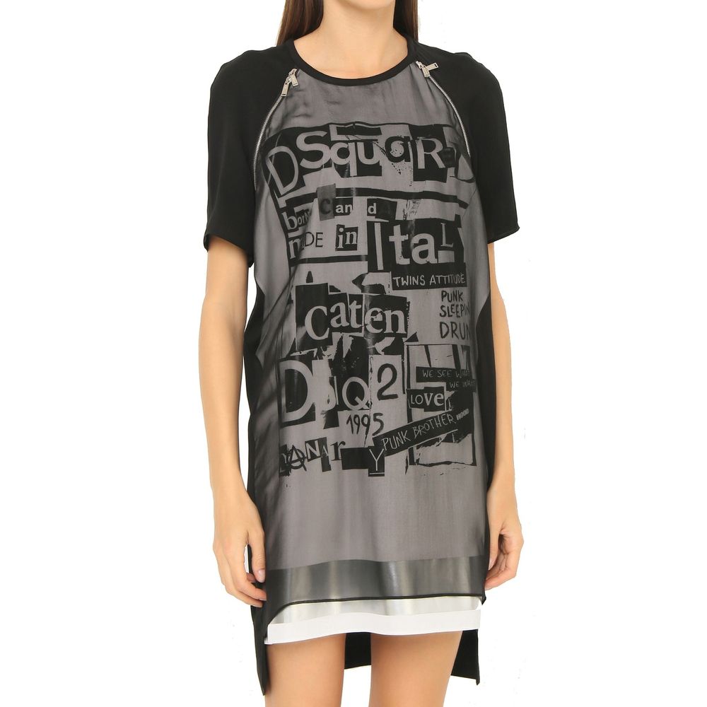 Dsquared² Black Silk Everyday Dress