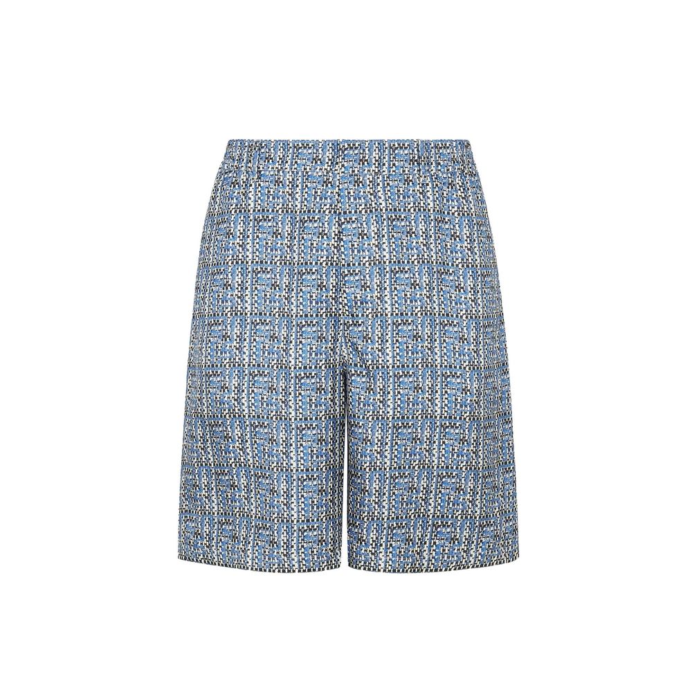 Fendi Kurze blaue Seiden-Shorts