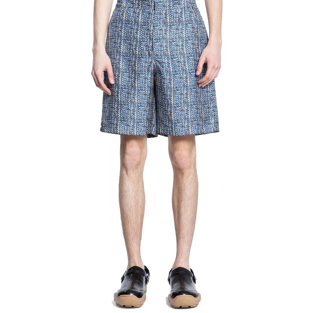 Fendi Kurze blaue Seiden-Shorts