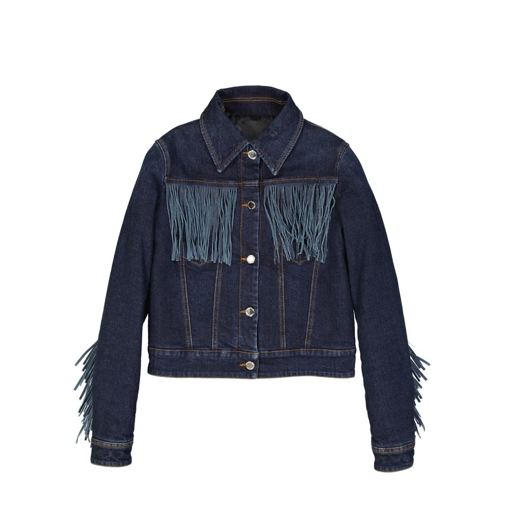 Frankie Morello Blaue Baumwoll-Denimjacke