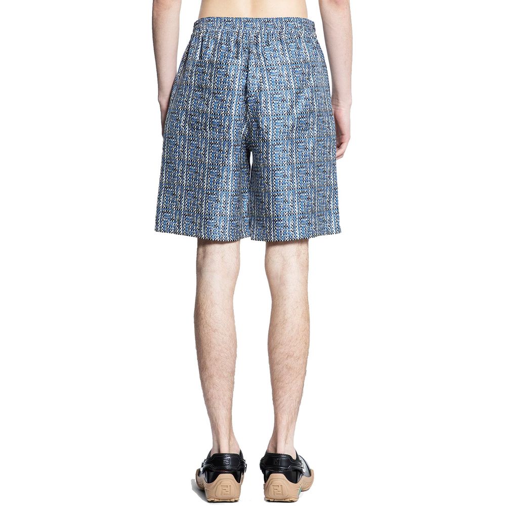Fendi Kurze blaue Seiden-Shorts