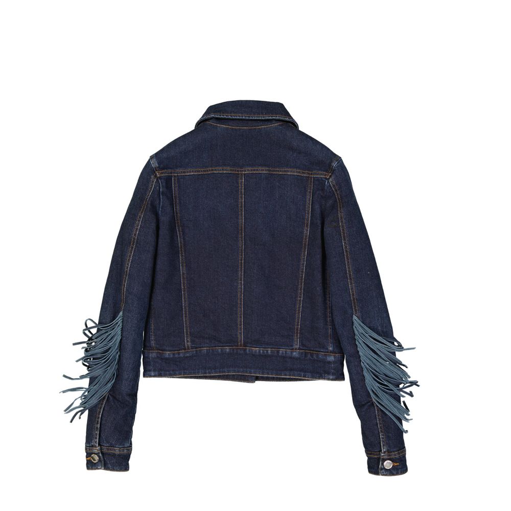 Frankie Morello Blaue Baumwoll-Denimjacke
