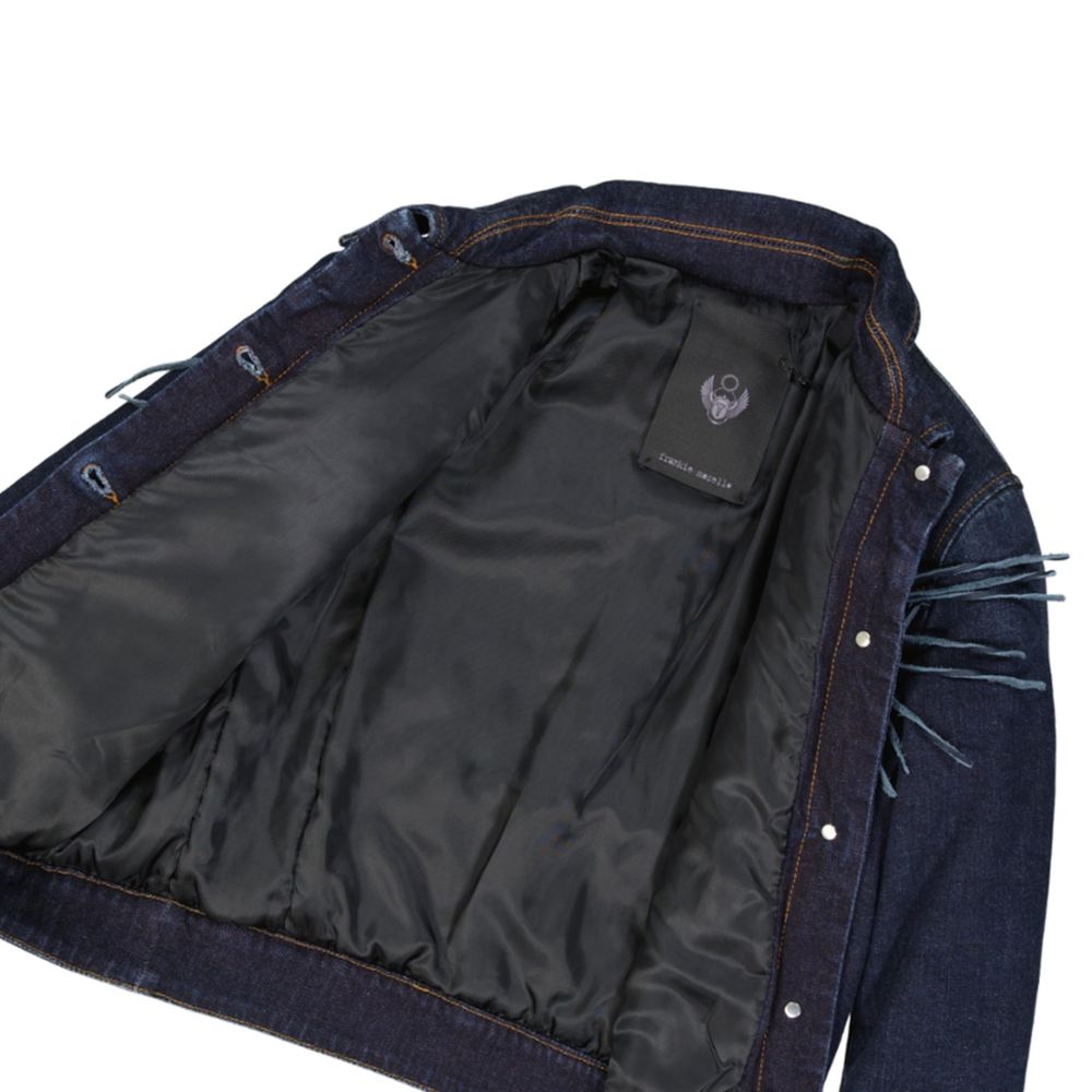 Frankie Morello Blaue Baumwoll-Denimjacke