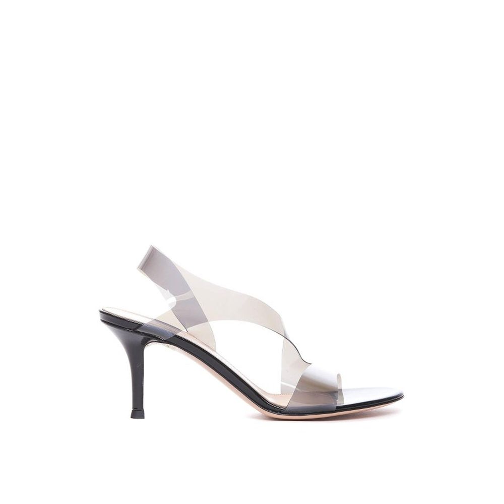 Gianvito Rossi Black Rubber Stiletto Sandals