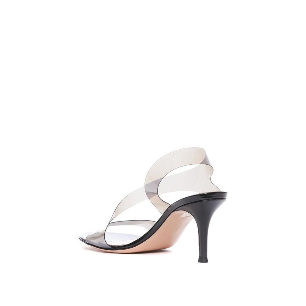 Gianvito Rossi Black Rubber Stiletto Sandals