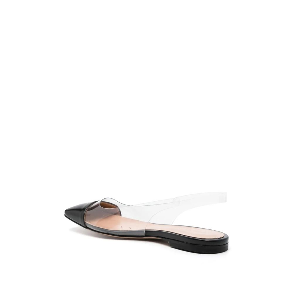 Gianvito Rossi Schwarze Ballerinas aus Plexiglas