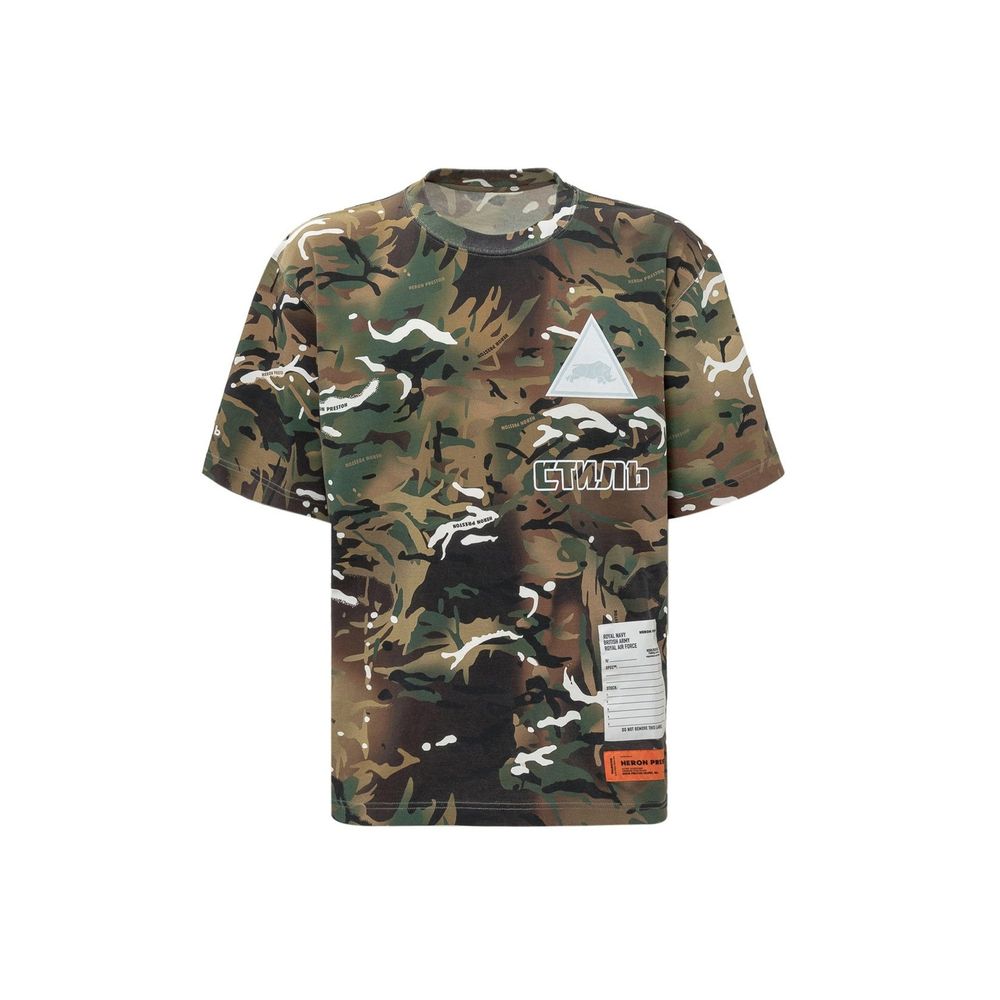 Heron Preston Zweifarbige Baumwoll-T-Shirt