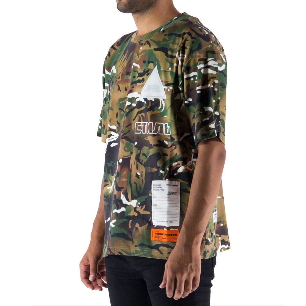 Heron Preston Zweifarbige Baumwoll-T-Shirt