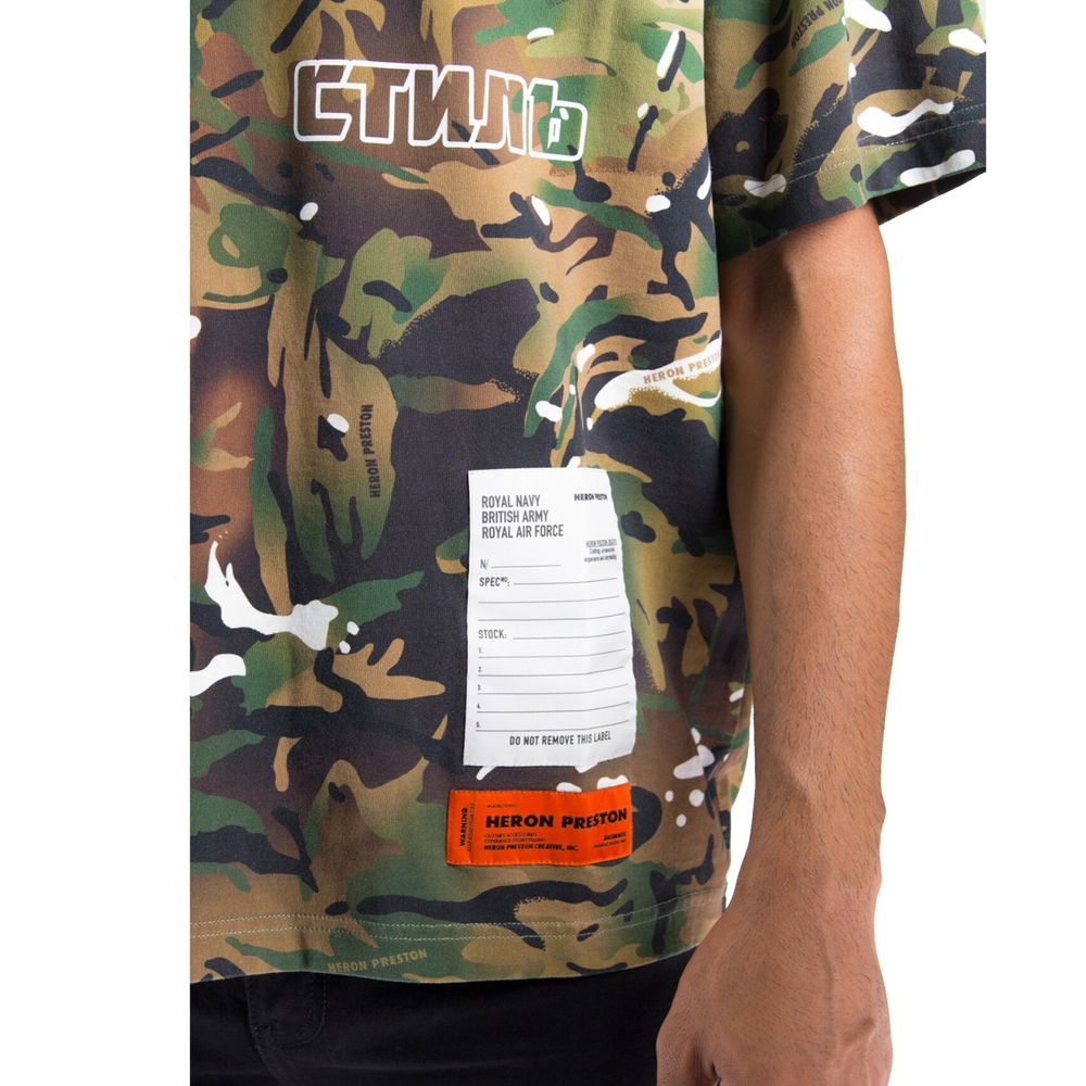 Heron Preston Zweifarbige Baumwoll-T-Shirt